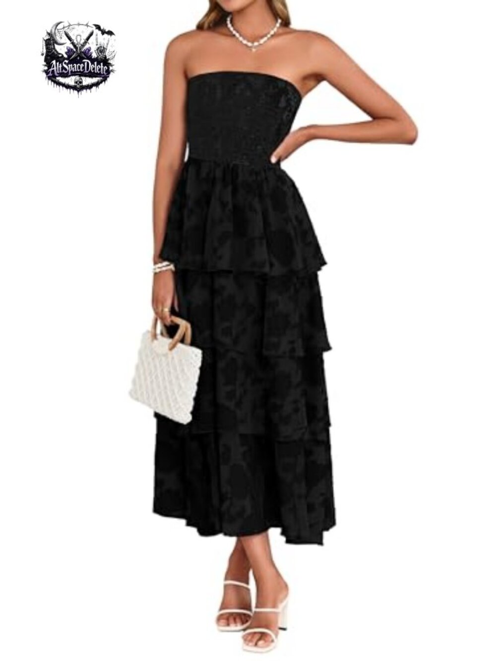 Boho Floral Maxi Dress Strapless Sleeveless Chiffon Wedding Guest Beach